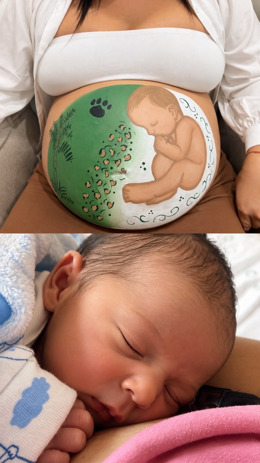 Pintura artística na barriga de gestante